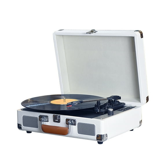 Labymos Portable Bluetooth Vinyl Record Player with HIFI Sound, Supports 7/10/12 Inch Records, Multiple Colors (White, Pink, Green, Brown, Black)