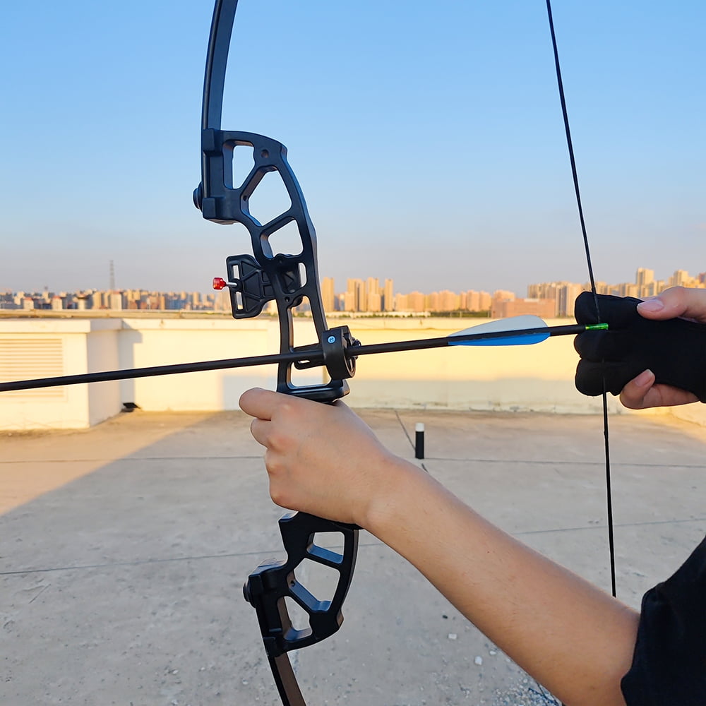Archery Recurve Bow Set 40lbs Black Aluminum Magnesium Fiber for Hunting and Competition with Arrows and Accessories