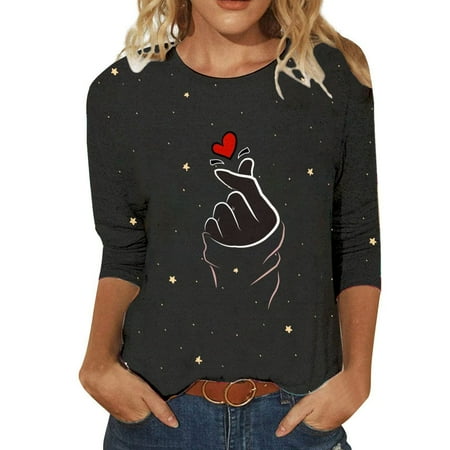 

Short Sleeve T Shirts Women Shirt of Women 2023 New Casual Women s Casual T Shirt Long Sleeve Printed Round Neck Top Women Pajamas Set Cotton