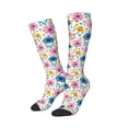 thumbnail image 2 of Vsdgher Rose Flowers Print Thigh High Socks Extra Long Stretchy Sock Women Over Knee High Opaque Stocking Daily Wear, 2 of 8