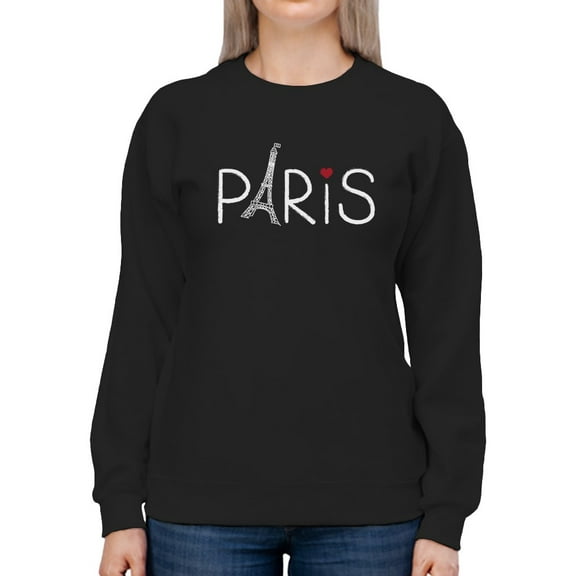 Paris And Eiffel Tower Design Women Sweatshirt, Female 3X-Large
