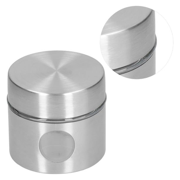 Tarro Pequeño De Almacenamiento Para Té Y Café De 40g/1,4oz, Bote De Acero Inoxidable Con Tapa De Vidrio Para Nueces, Galletas, Cereales, Mantiene La Frescura, Ideal Para La