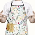 thumbnail image 2 of Pioneer Flower Floral Print Pattern Apron-Garden Aprons for Women with Pockets-Cotton Linen Waterproof Kitchen Cooking Gardening Aprons Adjustable for Kitchen,Cooking,BBQ and Salon 33x27 Inch, 2 of 7