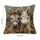 thumbnail image 3 of Short Lint Pillow Cover 18inch Cute Two Donkeys Embroidery Decorative Throw Pillowcase For Sofa Bedroom Living Room Home Decoration, 3 of 6
