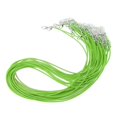 thumbnail image 1 of 20pcs 1.5mm Cordón de cuero Cadena de cuerda Broche de ngosta Colr Verde cro Zulema Collar de cadena de cordón de cera, 1 of 7