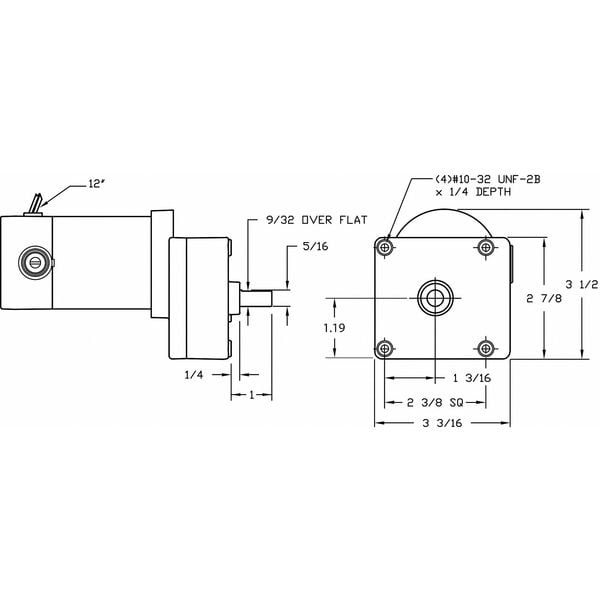 DAYTON 1LPV3 DC Gearmotor,76 rpm,12V,TENV
