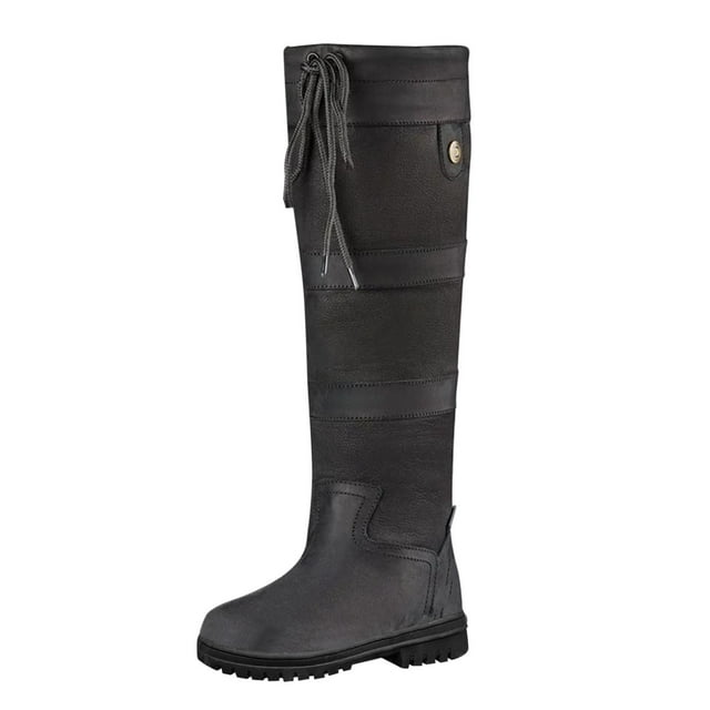 WEAIXIMIUNG Bottines Noires Plates pour Femmes en Suède Chaudes Bottes de Neige à Bout Rond Chaussures pour Femmes Bottes Mode Bottes pour Femmes Bottes d'Hiver Bout Bottes pour Femmes