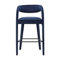 thumbnail image 5 of Bar Stool Chair Barstool, Midnight Blue, Velvet, Pub Cafe Bistro Dining Kitchen Hospitality Restaurant, Modern Contemporary Boutique HB35947, 5 of 10