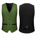 thumbnail image 5 of Mens Sequins Vest formal/Leisure V-neck Shiny Waistcoat Prom Party Tuxedo Size 3XL Green, 5 of 9