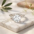 thumbnail image 4 of Rosec Jewels IGI Certified Lab Grown Diamond Solitaire Engagement Ring - 5 Carat - Big Diamond Ring for Women - E-VS1 Grade, 925 Sterling Silver, US 4.00, 4 of 8