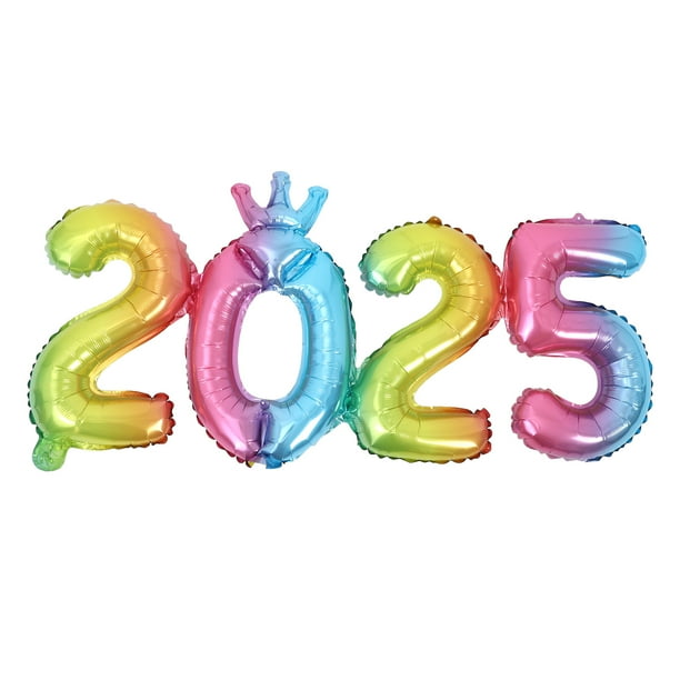Globos grandes de Año Nuevo 2025, decoraciones de Año Nuevo, suministros para fiestas, globos metálicos para el hogar y el hotel