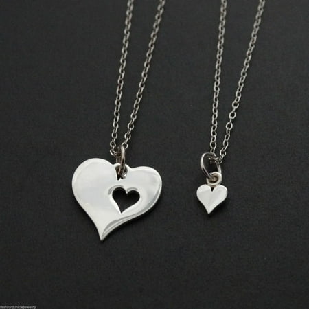 necklaces heart chains sterling daughter mother silver walmart