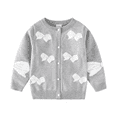 thumbnail image 3 of KYAIGUO Winter Kids Girls Cardigan Sweater Coat Comfortable Baby Sweater Cardigan Buttons Bowknot Woolen Knit Jacket Long Sleeve Toddler Girls for 2-7Y, 3 of 9