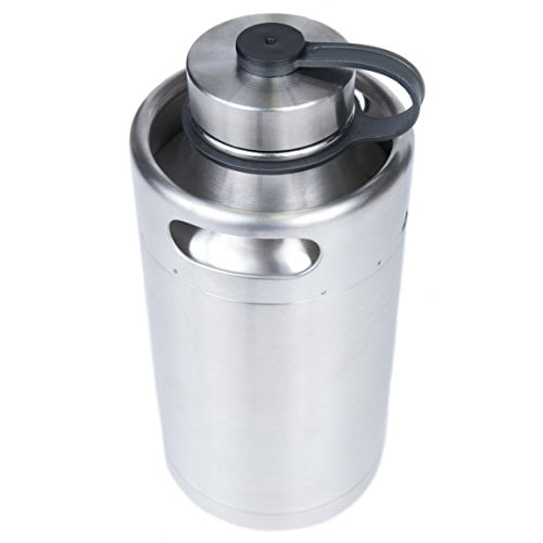 Manna 6407290 64 oz Silver Stainless Steel Plain Keg Growler Water