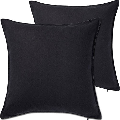 2 Pack Solid Black Decorative Throw Cushion Pillow Cover Cushion Sleeve ...