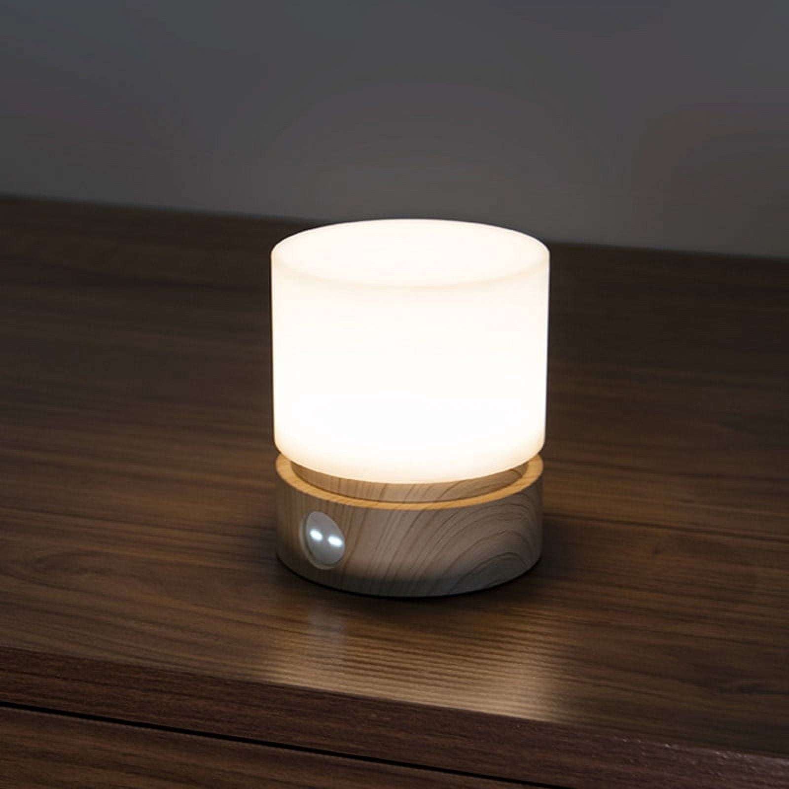 Night Light with Timer, Small Table Bedside Lamp, LED Children's Night Light, Baby Night Light, Wood Grain, Dimmable, Battery, Rechargeable