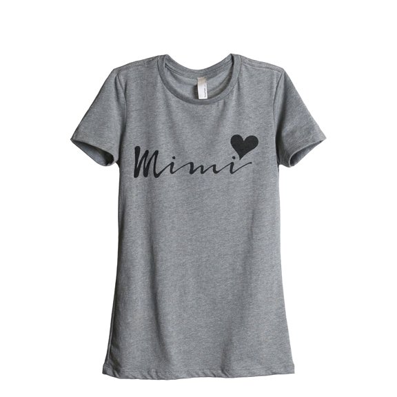 Mimi Heart Women's Fashion Relaxed T-Shirt Tee Heather Grey Small