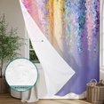 thumbnail image 6 of Purple Summer Floral Shower Curtain - Water Repellent Fabric Shower Curtains Washable, Weeping Botanical Colorful Decorative Polyester Cloth Bathroom Curtains Modern Bath Decor 72"x84", 6 of 8