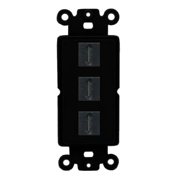 Ultra Spec Cables 3 Port HDMI F/F Wall Plate Rocker Black