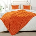 thumbnail image 3 of Home Soft Things Plush Faux Fur Throw & 2 Pillow Covers Set - Burnt Orange - 60"x80"/18"x18" Jumbo, 3 of 9