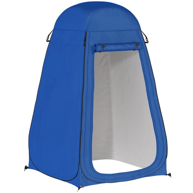 Outsunny Pop Up Shower Tent, Outdoor Privacy Changing Dressing Room, Blue