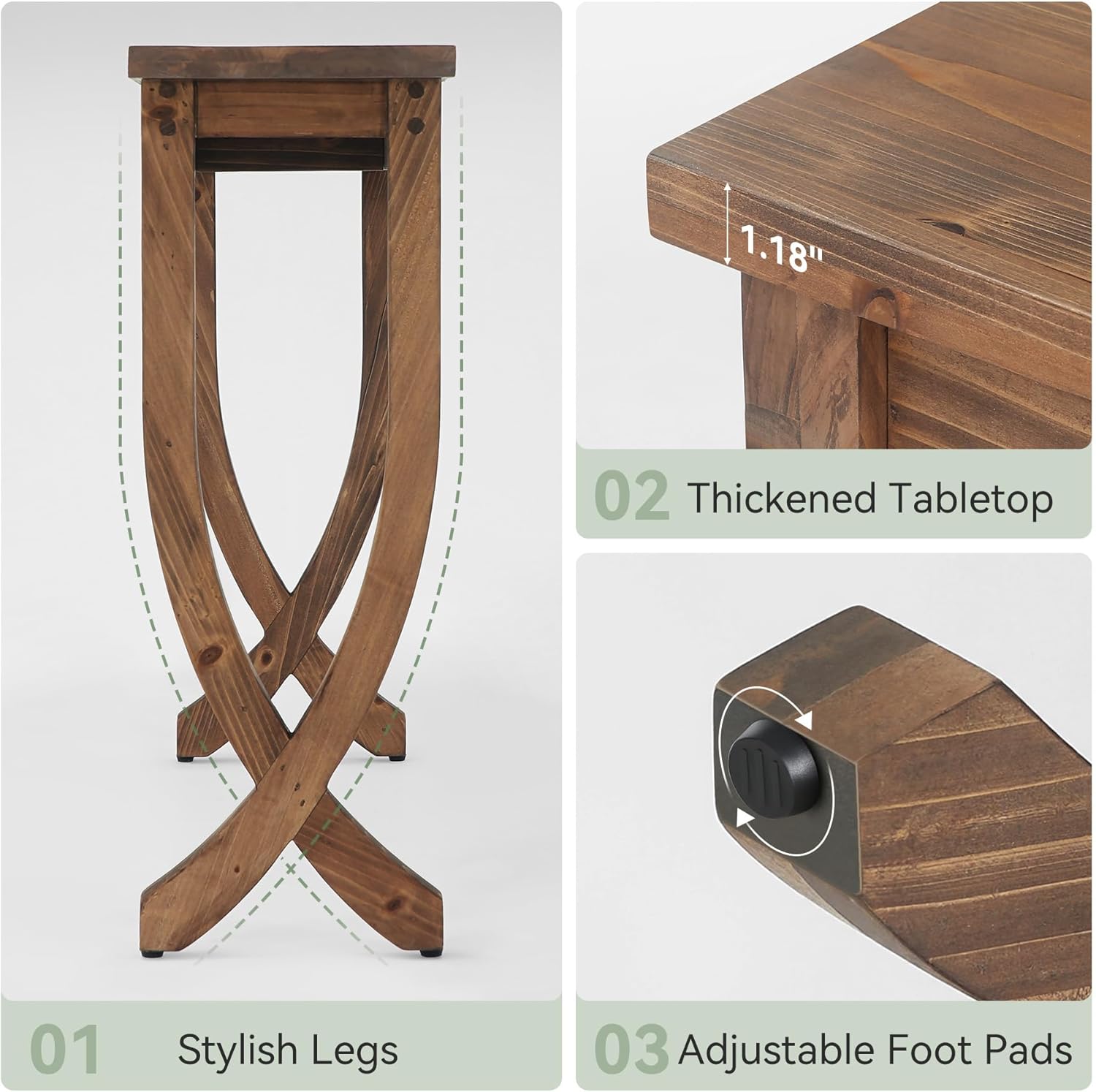 Tribesigns 63-Inch Solid Wood Console Table, Farmhouse Entryway Table, Long Sofa Table for Living Room, Hallway, Entrance, Foyer, Brown