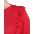 thumbnail image 4 of Terra & Sky Women's Plus Size Ruffle Knit Top, 4 of 6