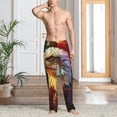 thumbnail image 2 of Fuzoiu Geometric American Bald Eagle Print Men's Pajama Pants,Lounge Pants for Men,Lounge PJ Bottoms,Sleepwear Pants with Drawstring Pockets -X-Large, 2 of 6