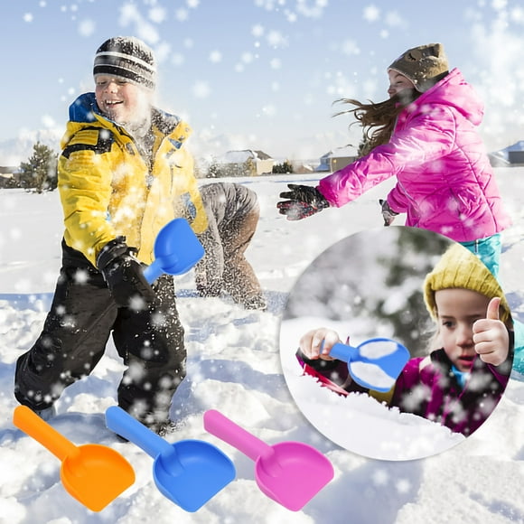 Agiferg 3PC Winter Snow Shovel For Kids Mini Snow Removal Toys With Short Handled Plastic Beach Shovels Gardening Tool Best For Children