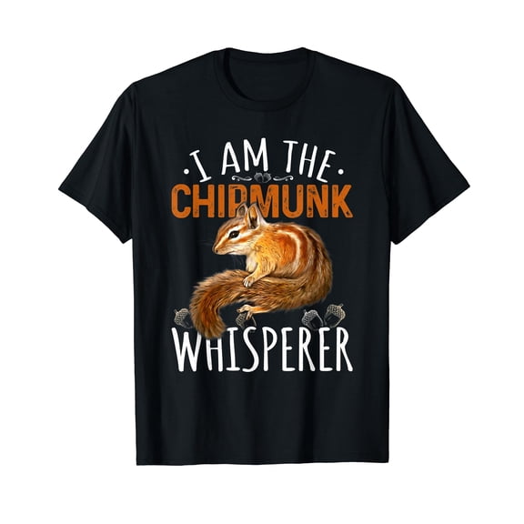 Chipmunk Shirt, I'm The Whisperer Chipmunk Black T-Shirt