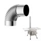 thumbnail image 1 of Codo de 90 grados de acero inoxidable Sunday para revestimiento de chimenea, curva de 90° para tubo de estufa de múltiples conductos, 1 of 8