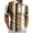Khaki/Striped, variant on WTXUE Polos Short Sleeve, Zip Mock Neck Golf Shirts for Men Male Summer StripePrint T Shirt Turn Down Collar T Shirt Striped | Workwear for Men Brown/Striped L