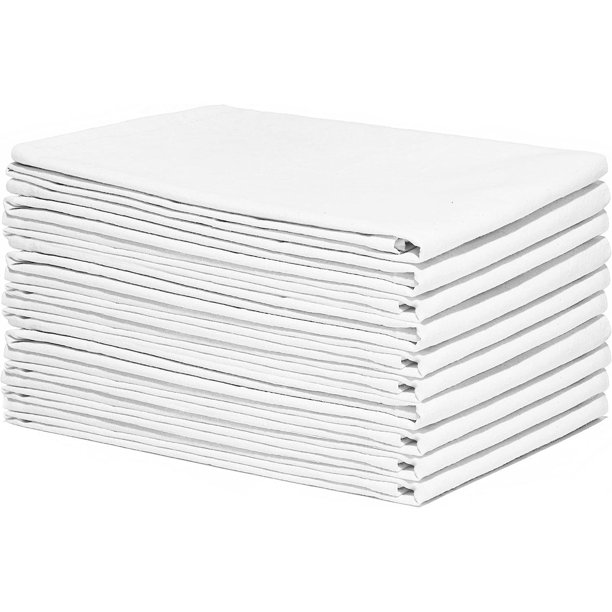 Organic Cotton White Dish Towels 10 Pack Quick Drying White Kitchen