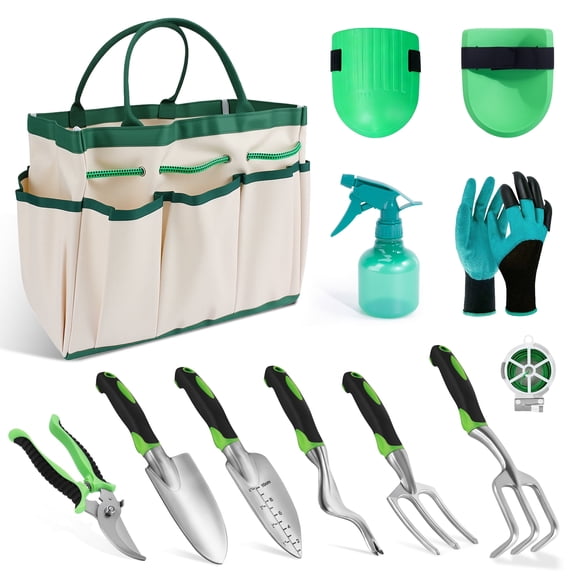 ORFELD 11 PCS Durable&Ergonomic Garden Tools Set, Heavy Duty Gardening Tools Gardening Gifts for Women, Men