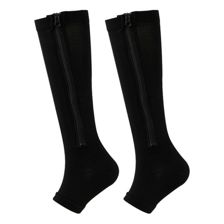 Open Toe Zipper Compression Socks Thigh High 20-30mmhg Graduated  Compression Stockings with Zipper Open Toe Thigh High Compression Stockings  for Women