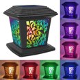 thumbnail image 3 of Zootealy Solar Powered Outdoor LED Pillar Lights with Dynamic Flame Mode, IP65 Waterproof, High Capacity Rechargeable Battery - Pack of 2, Multicolor Options, Ideal for Yard, Driveway, and Walkway, 3 of 6