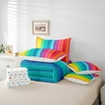 thumbnail image 5 of Feelyou Dreamy Rainbow Abstract Twin Bedding Sets 7-Piece, Dreamy Stripes Geometric Bedding Comforter Set, Teens Boys Girls Kids Reversible Sheet Sets, Ultra Soft Home Decor, 5 of 7