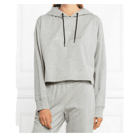 DKNY Womens Sport Rhinestone Logo Cotton Hoodie;Medium