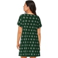 thumbnail image 2 of Bixox Green Buffalo Plaid Merry Christmas Pattern Women's Nightgown, Soft & Breathable Sleepwear, Round Neck Knee-Length Pajama Dress,Loungewear for Home & Sleep, 2 of 7