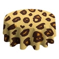 thumbnail image 4 of Yellow and Brown Of Leopard Print Round Tablecloth 60"x60",Wrinkle Wipeable Table Cloth for Kitchen Dining Room Picnic Patio Party, 4 of 6
