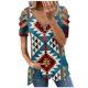thumbnail image 1 of Blusa de manga corta con cuello en V y cremallera suelta para mujer OAVQHLG3B Store lin121212, 1 of 4