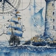 thumbnail image 5 of PRATYUS  Nautical Shower Curtain for Bathroom, 3D Ocean Sailboat Lighthouse Anchor Fabric Shower Curtain Decorative, with Hooks Waterproof Washable 69x72, 5 of 7