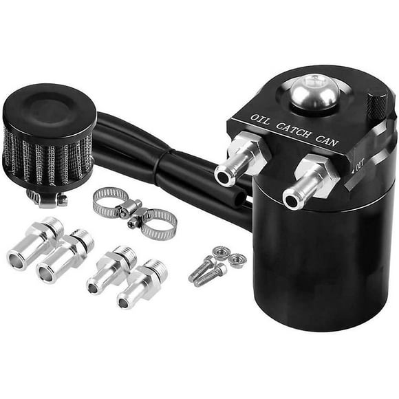 1set Black Oil Can Auto Engine Oil Pot Aluminum Alloy Accessories 300ml Oil Reservoir Can Reservoir Tank Can