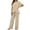 Beige, variant on Purcolt Women's 2 Piece Elegant Wrap Asymmetrical Top and Wide Leg Pants Summer Casual Outfits Matching Sets for Vacation Travel