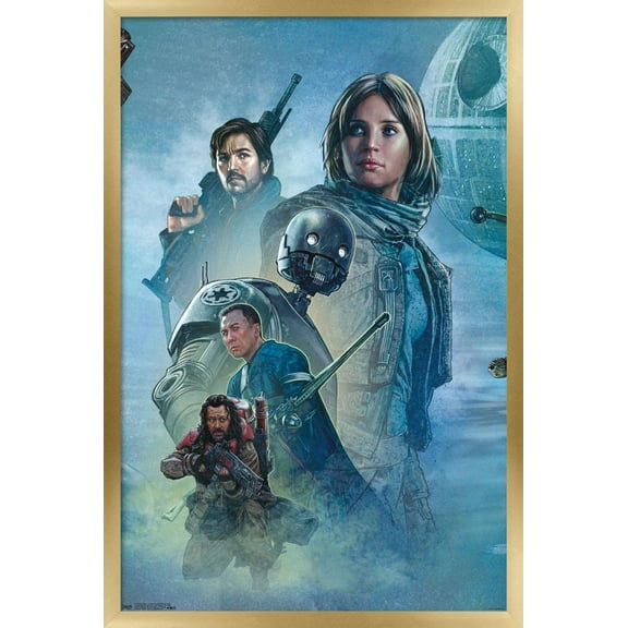 Star Wars: Rogue One - Celebration Mural Wall Poster, 14.725" x 22.375", Framed