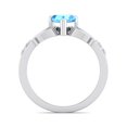thumbnail image 3 of SuperJeweler 1 Carat Heart Shape Blue Topaz and Diamond Claddagh Ring In Sterling Silver For Women, 3 of 6