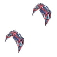 thumbnail image 3 of Sonducket Bohemian Styles Turbantes para mujer Diseño elástico Headwrap Pre-Tied Cap Skullcap plisado Sombreros de moda Swirly Headcover fan rojo azul abanico rojo azul oscuro 2piezas Sonducket CBP206580, 3 of 5