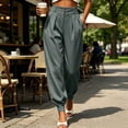 thumbnail image 6 of Ynynloco Womens Wide Leg Dress Pants Business Casual Flowy Work Palazzo Pants High Waisted Slacks Trousers Draped Ankle Cuff Trousers, 6 of 7