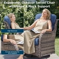 thumbnail image 4 of Unnifurnzi 7 Pieces Patio Furniture-All Weather Wicker Outdoor Swivel Chairs Set of 4 High Back Patio Sofa with Outdoor Footstool Outdoor Patio Furniture for Deck Porch Poolside Balcony-Gray/Blue, 4 of 7