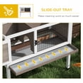 thumbnail image 2 of PawHut Elevated Wooden Rabbit Hutch, Indoor/Outdoor Bunny Cage with Hinged Asphalt Roof and Removable Tray for Single, Dwarf, or Guinea Pig, Brown, 2 of 2
